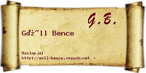 Gáll Bence névjegykártya